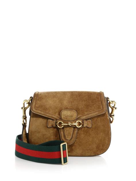 gucci brown leather shoulder bag|gucci suede bag brown.